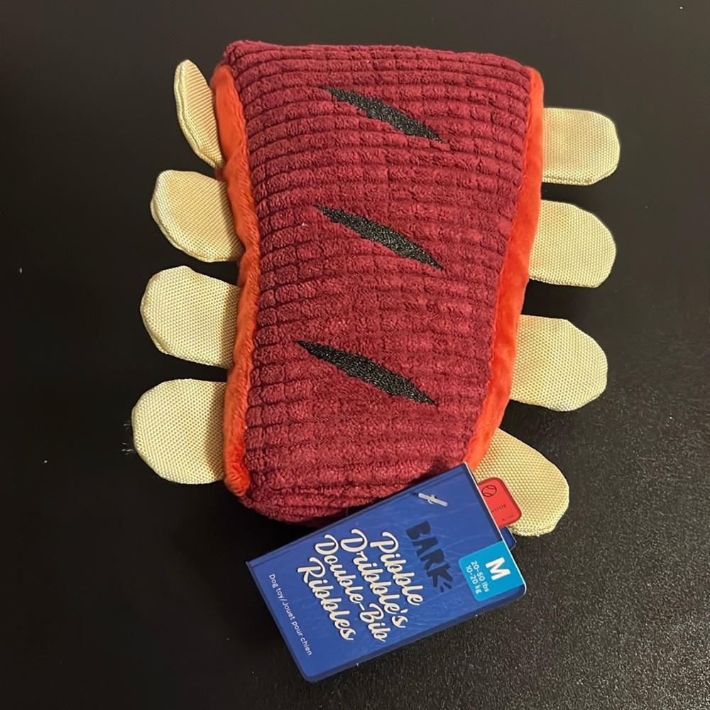 Barkbox Pibble Dribble’s Double-Bib Ribbles M Dog Toy